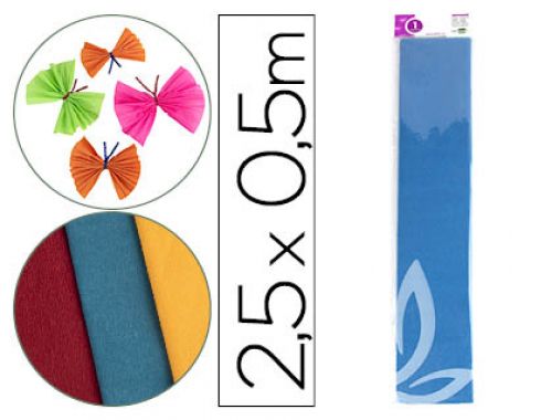 Papel crepe em celofane liderpapel 50 cm x 2,5 m azul classico , Liderpapel , 24274 , 8423473242746